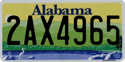 AL license plate 2AX4965