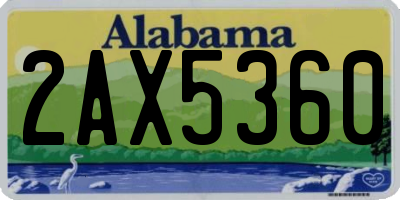 AL license plate 2AX5360