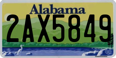 AL license plate 2AX5849