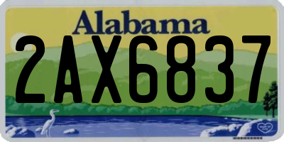 AL license plate 2AX6837