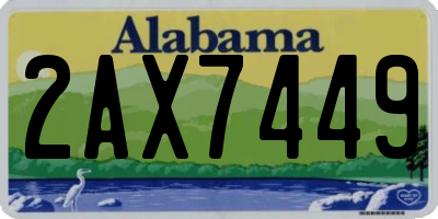 AL license plate 2AX7449
