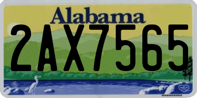 AL license plate 2AX7565