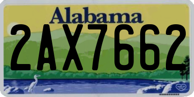 AL license plate 2AX7662