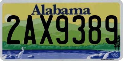 AL license plate 2AX9389