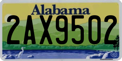 AL license plate 2AX9502