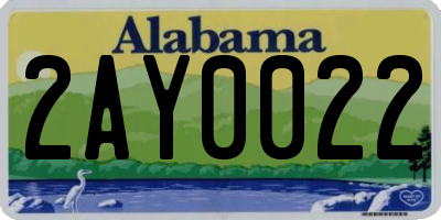 AL license plate 2AY0022