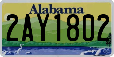 AL license plate 2AY1802