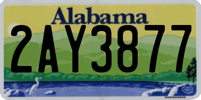 AL license plate 2AY3877