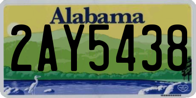 AL license plate 2AY5438