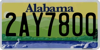 AL license plate 2AY7800
