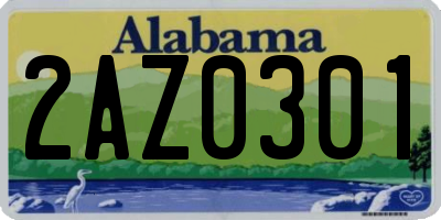 AL license plate 2AZ0301