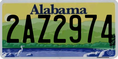AL license plate 2AZ2974