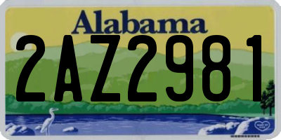 AL license plate 2AZ2981