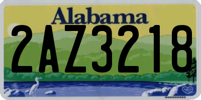 AL license plate 2AZ3218