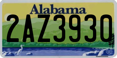 AL license plate 2AZ3930