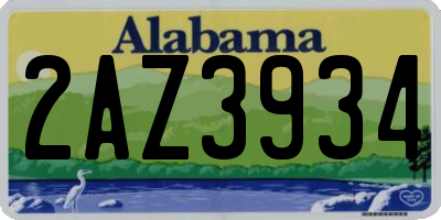 AL license plate 2AZ3934