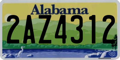 AL license plate 2AZ4312