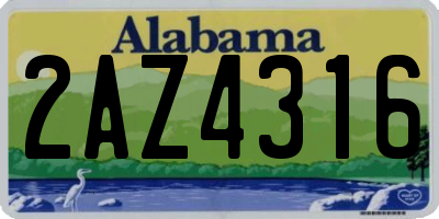 AL license plate 2AZ4316