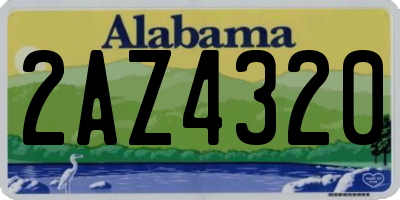AL license plate 2AZ4320
