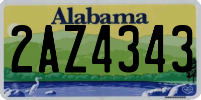 AL license plate 2AZ4343