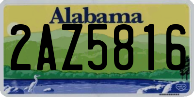 AL license plate 2AZ5816