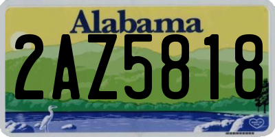 AL license plate 2AZ5818