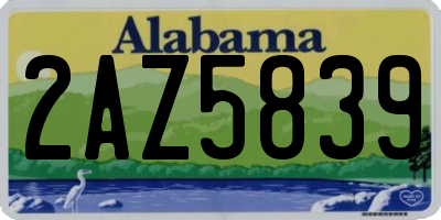 AL license plate 2AZ5839