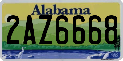 AL license plate 2AZ6668
