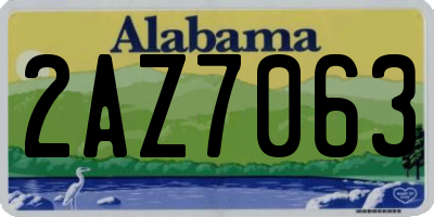 AL license plate 2AZ7063