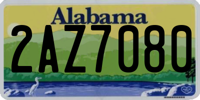 AL license plate 2AZ7080