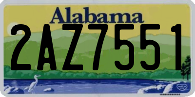 AL license plate 2AZ7551