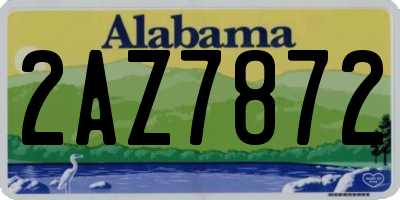 AL license plate 2AZ7872