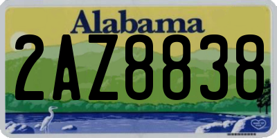 AL license plate 2AZ8838