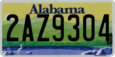 AL license plate 2AZ9304