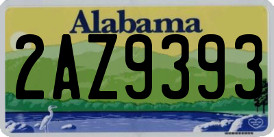 AL license plate 2AZ9393