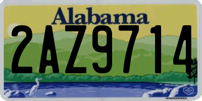 AL license plate 2AZ9714