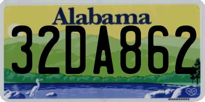AL license plate 32DA862