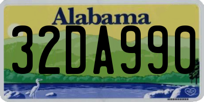 AL license plate 32DA990