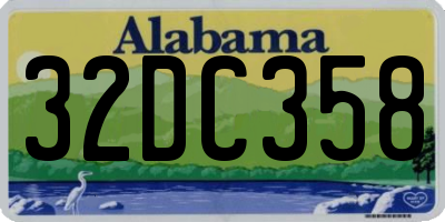 AL license plate 32DC358