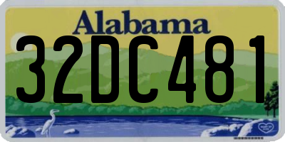 AL license plate 32DC481