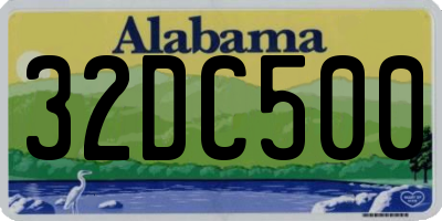 AL license plate 32DC500