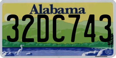 AL license plate 32DC743
