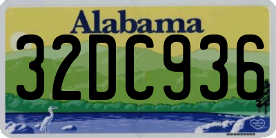 AL license plate 32DC936