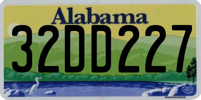 AL license plate 32DD227