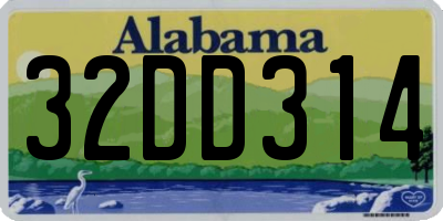 AL license plate 32DD314