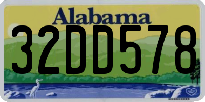 AL license plate 32DD578