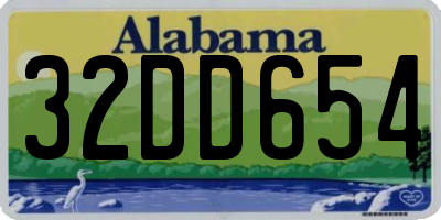 AL license plate 32DD654