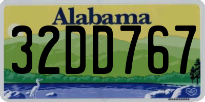 AL license plate 32DD767