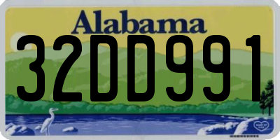 AL license plate 32DD991