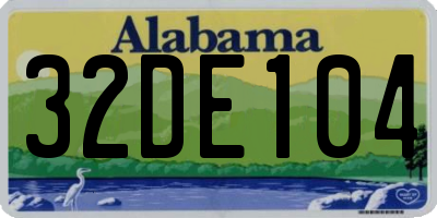 AL license plate 32DE104